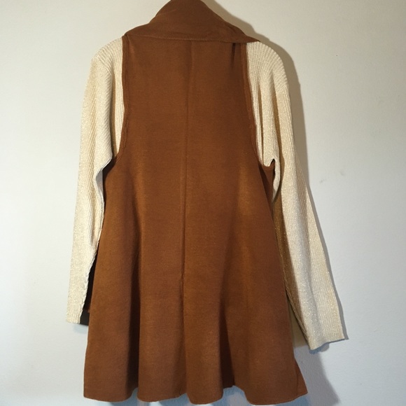 NWT Slouchy Sweater Cardigan Vest Knit Oversized - Picture 4 of 6